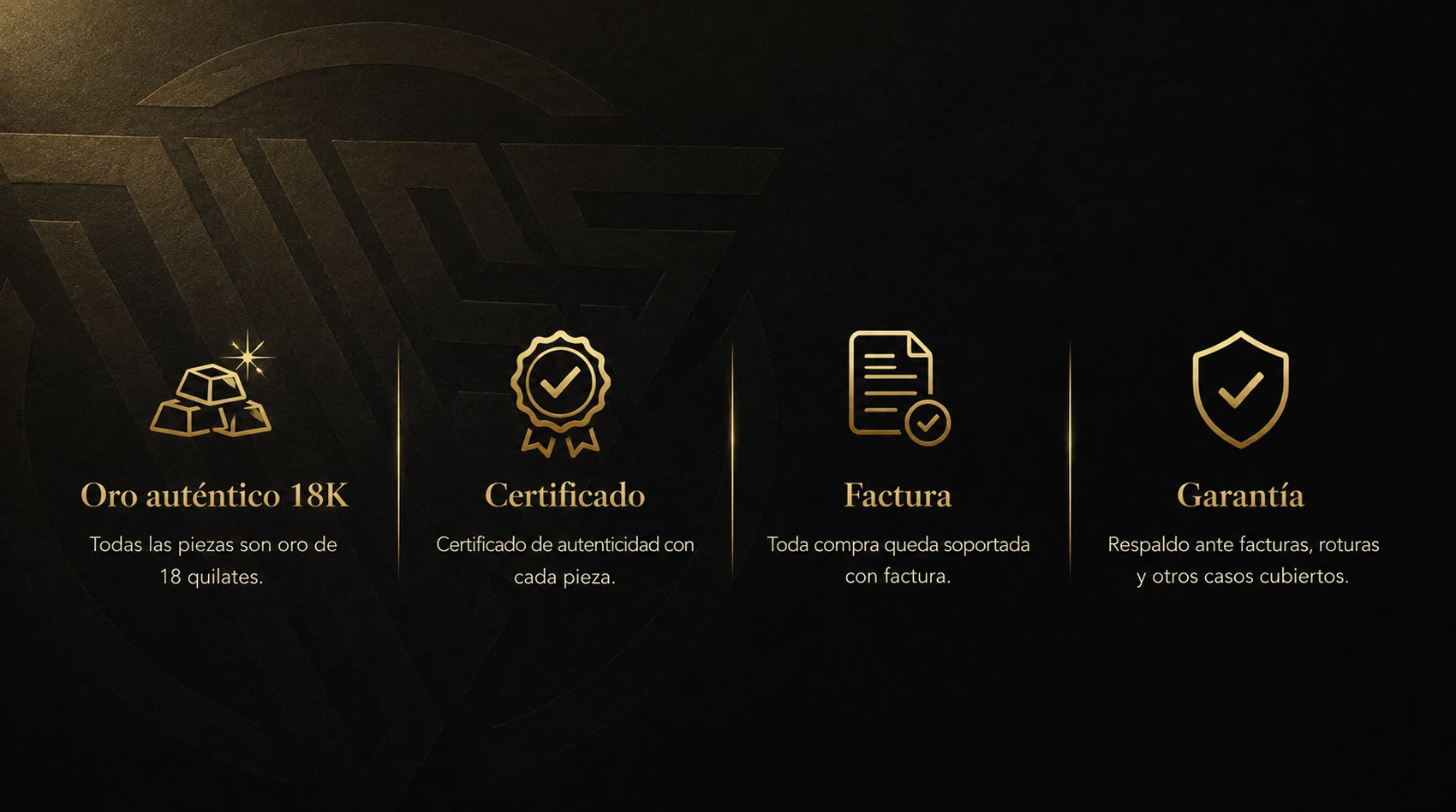 Oro auténtico 18K, certificado de autenticidad, factura de compra y garantía